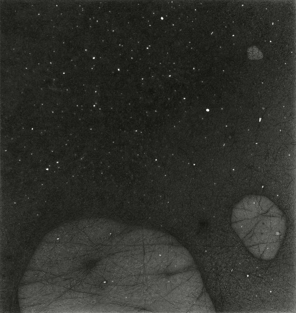 In altri luoghi #2, 2019, matita su carta, 28,5 x 27 cm